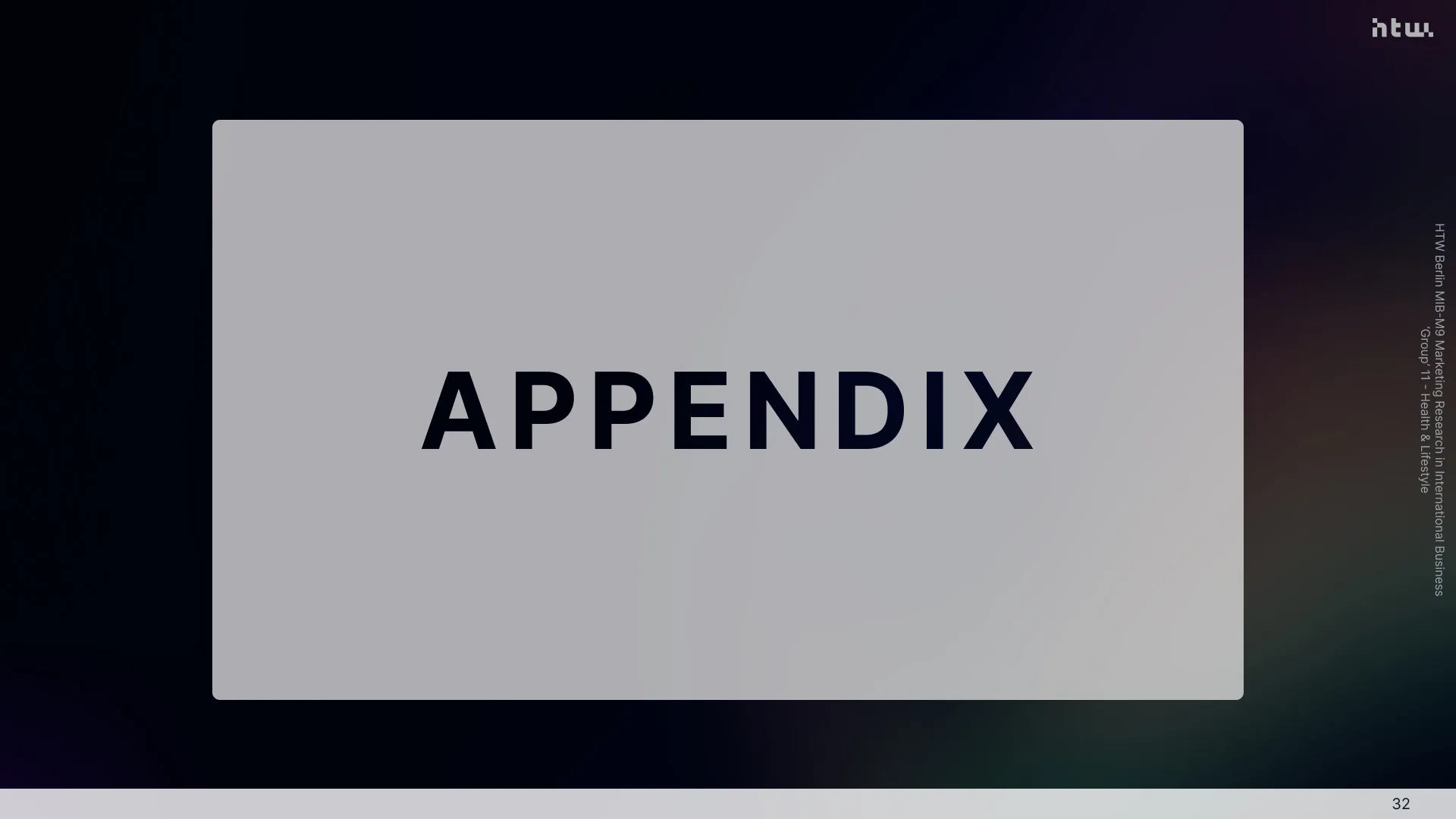 Slide 32 - Technical Appendix & Extended Documentation